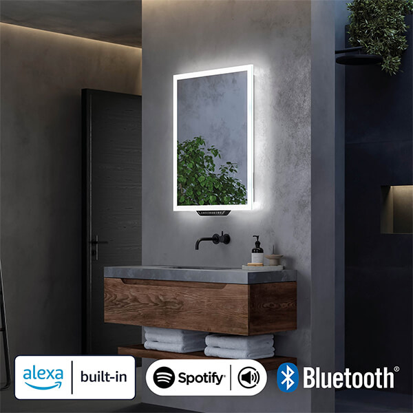 Alternate image of Sensio Luka Rectangular Frontlit LED Mirror with Demister Pad