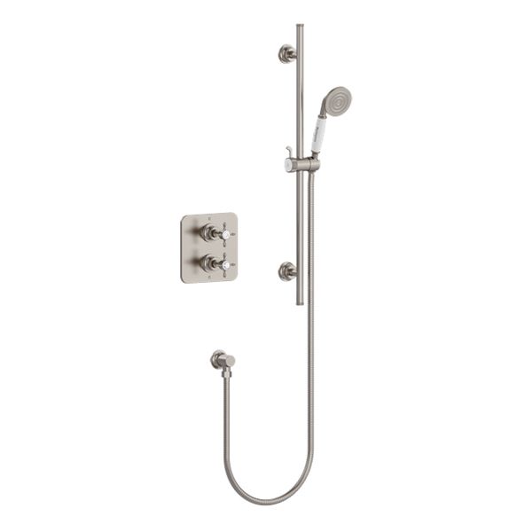 Additional image of Burlington Guild Traditional Concealed Thermostatic Shower Valve with Slide Rail Kit