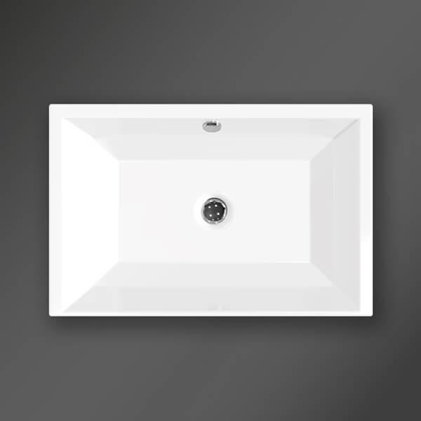 Miller Rectangular Undermount White Ceramic Basin - 490 x 320mm