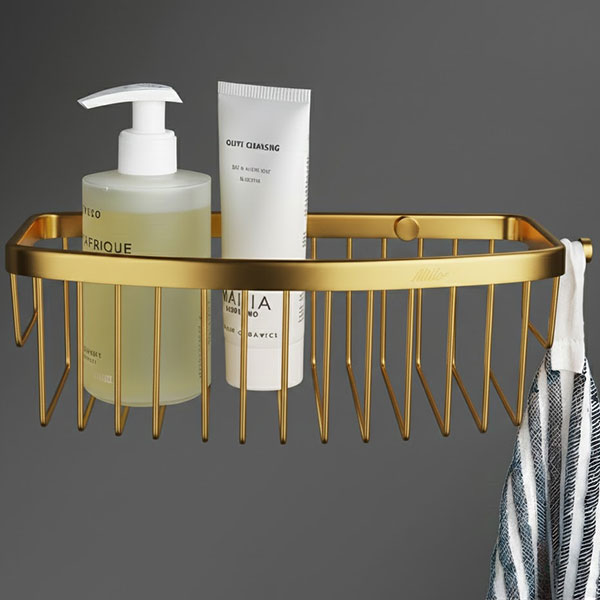 Alternate image of Miller Signature D-Shaped Wall Fixed Shower Basket - 250 x 120mm