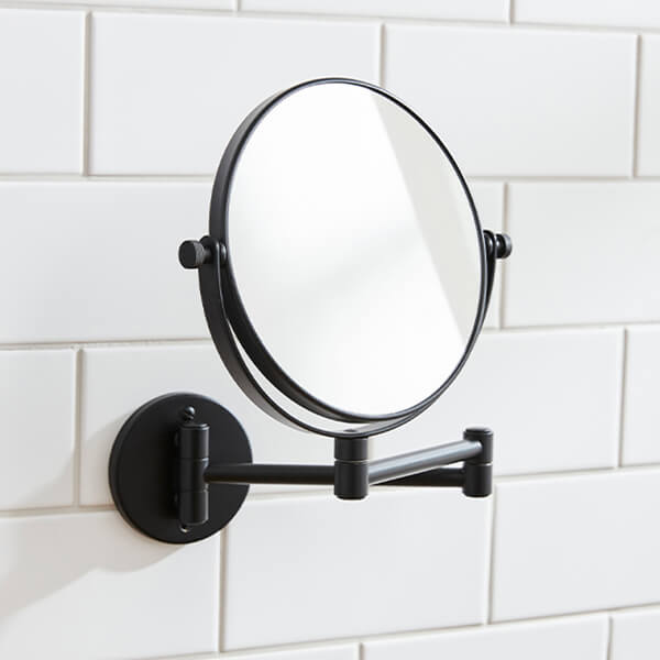 Additional image of Miller Signature Round Magnifying Mirror with Foldable Arm - 3x Zoom - 190 x 190mm