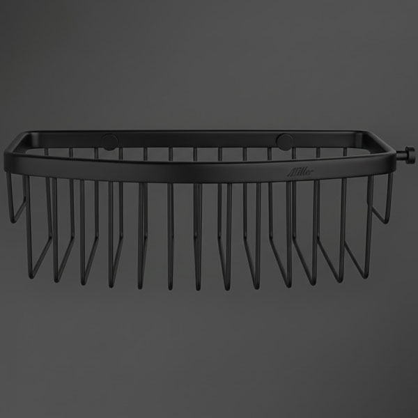 Miller Signature D-Shaped Wall Fixed Shower Basket - 250 x 120mm