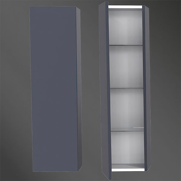 Miller City Wall Hung Tall Bathroom Storage Unit - Reversible Door - 304 x 1111mm