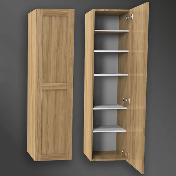 Additional image of Miller London Natural Oak Tall Wall Mounted Tall Bathroom Cabinet - 1 Door - 400 x 1690mm