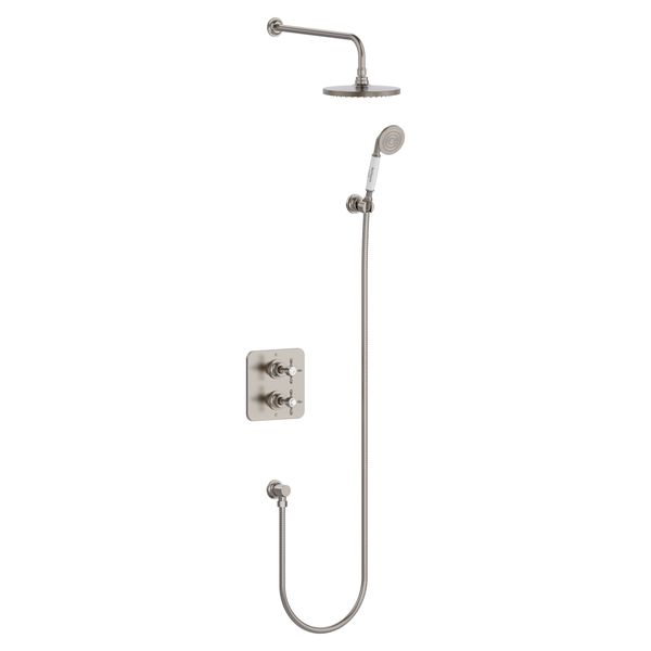 Additional image of Burlington Guild Traditional Concealed Thermostatic Shower Mixer Valve with Fixed Head and Handset