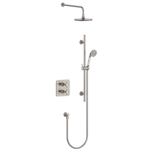 Additional image of Burlington Guild Concealed Thermostatic Mixer Valve with Fixed Head and Shower Rail Kit