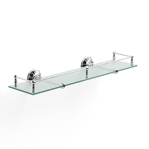 Miller Stockholm Glass Shelf With Guard Rail 500mm - 602C