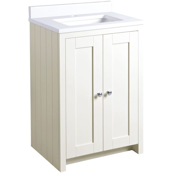 Tavistock Lansdown Floorstanding Underslung Vanity Unit with Handles 586 x 835mm - Two Door