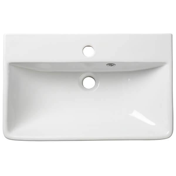 Tavistock Aerial Rectangular Slim Depth Semi-Recessed White Basin - 560 x 355mm
