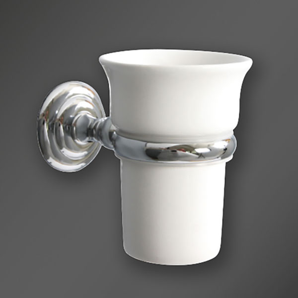 Alternate image of Miller Richmond Ceramic Tumbler And Chrome Holder - 120 x 110mm