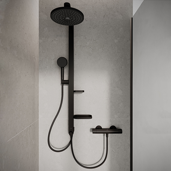 Alternate image of Ideal Standard Ceratherm Alu+ Slide Rail Kit with 2 Spray Pattern Handset and Shelves