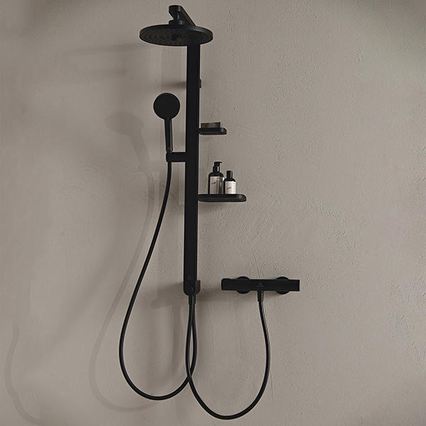 Alternate image of Ideal Standard Ceratherm Alu+ Slide Rail Kit with 2 Spray Pattern Handset and Shelves