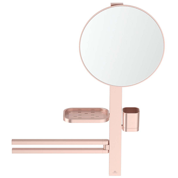 Ideal Standard ALU+ Round Shaving and Make-up Mirror with Towel Holder