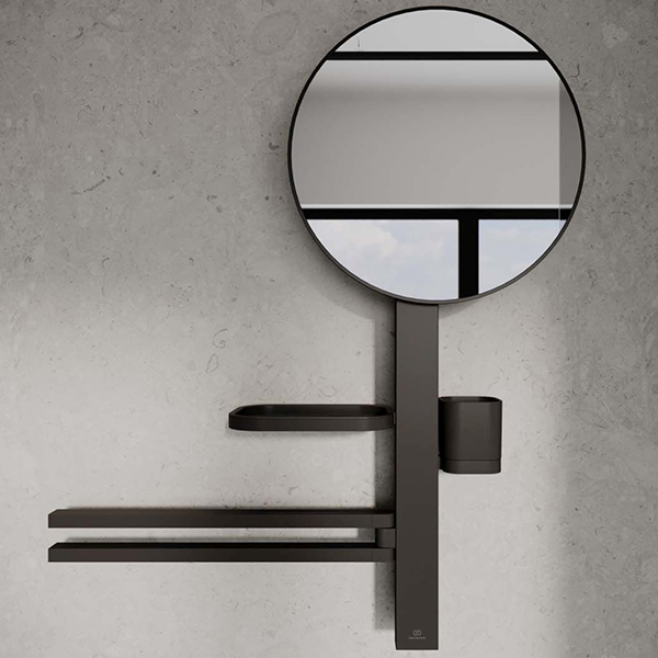 Alternate image of Ideal Standard ALU+ Round Shaving and Make-up Mirror with Towel Holder