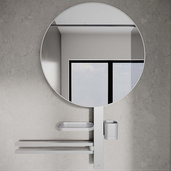 Alternate image of Ideal Standard ALU+ Round Shaving and Make-up Mirror with Towel Holder