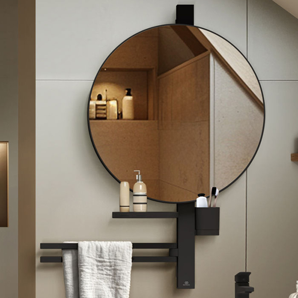 Alternate image of Ideal Standard ALU+ Round Shaving and Make-up Mirror with Towel Holder