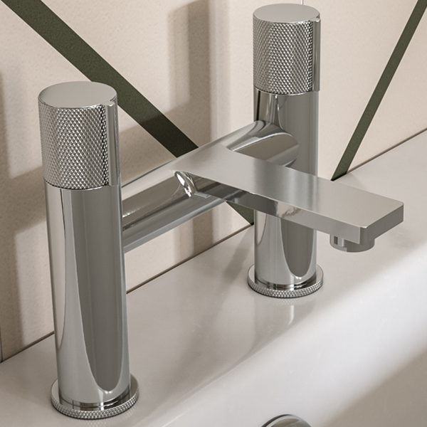 Joseph Miles Kaze Quarter Turn Knurled Handle Bath Mixer Tap