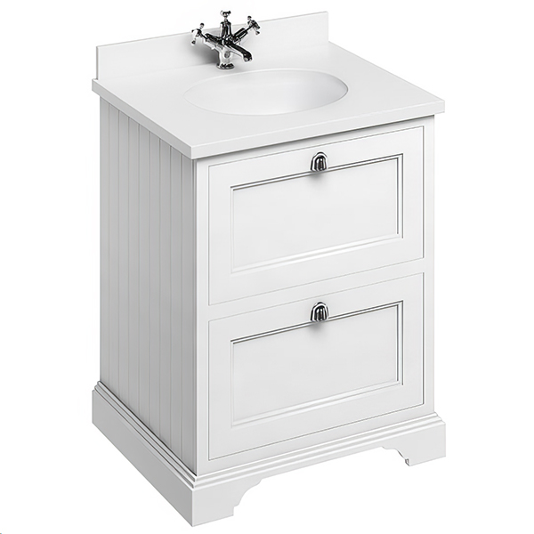 Burlington 666mm 2 Drawer Floor Standing Vanity Unit