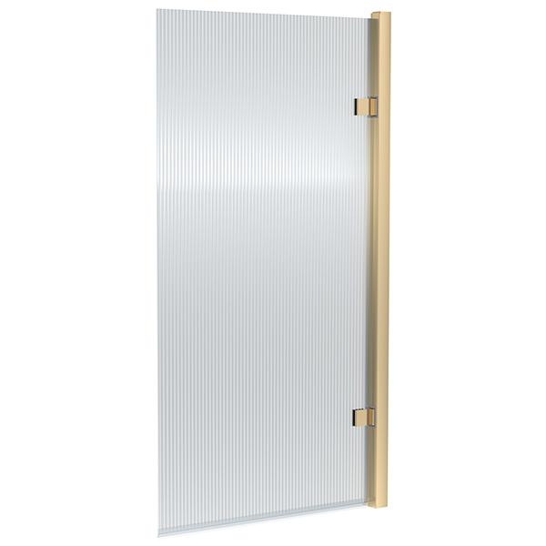 Additional image of Nuie Pacific Aluminium Frame Hinged Square Fluted Bath Screen - 830 x 1520mm