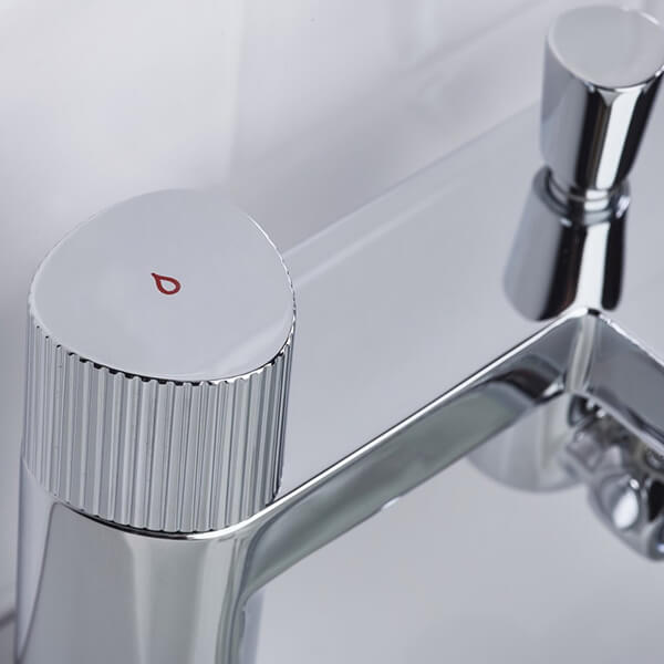 Alternate image of Bristan Liso Contemporary Bridge Bath Filler Tap - Knurled Knob Handles - Deck Mounted