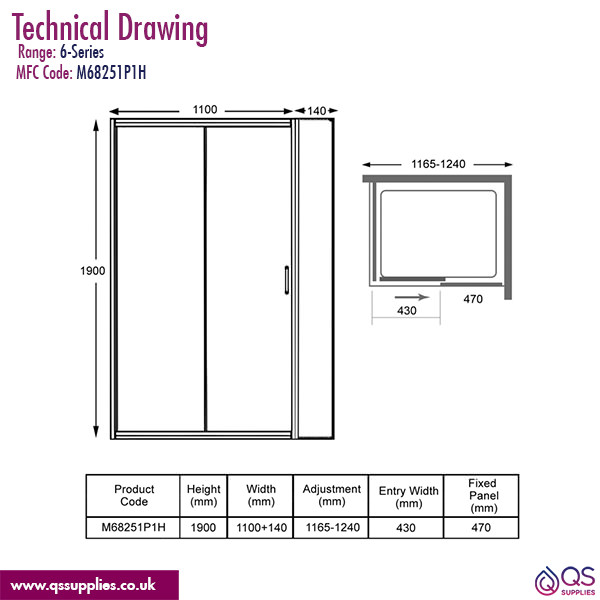 Technical drawing QS-V9000 / M68251P1H