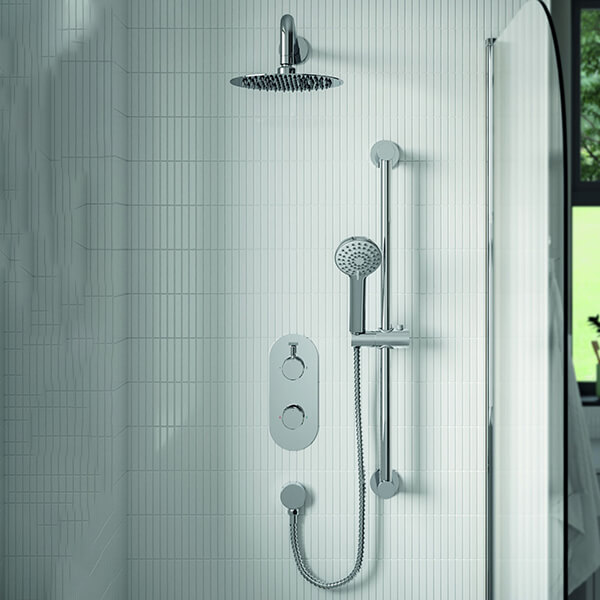 Bristan Molida Round Concealed 2 Outlet Thermostatic Dual Control Shower Set