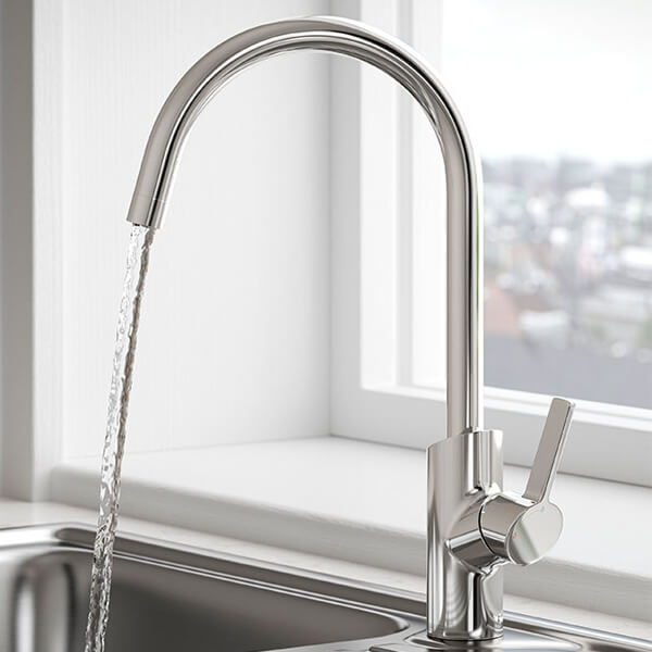 Bristan Maple Easyfit Kitchen Sink Mixer Tap with Swan Neck Swivel Spout - Flat Handle