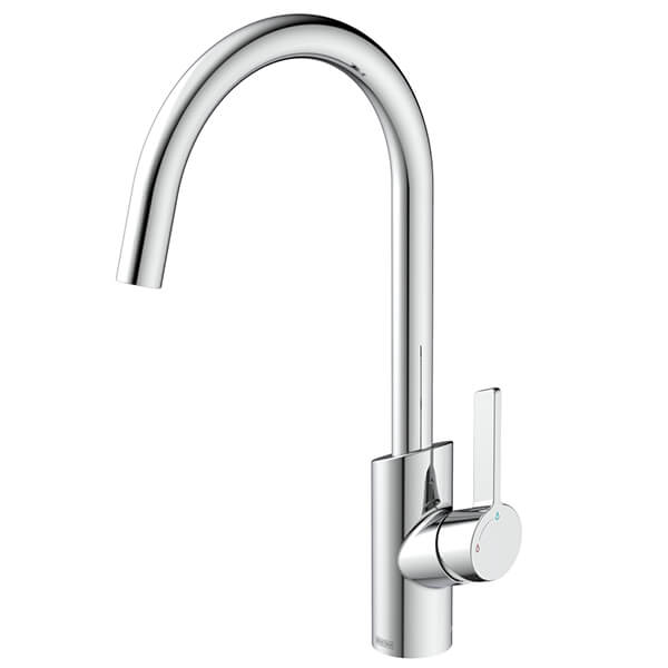 Bristan Maple Easyfit Kitchen Sink Mixer Tap with Swan Neck Swivel Spout - Flat Handle