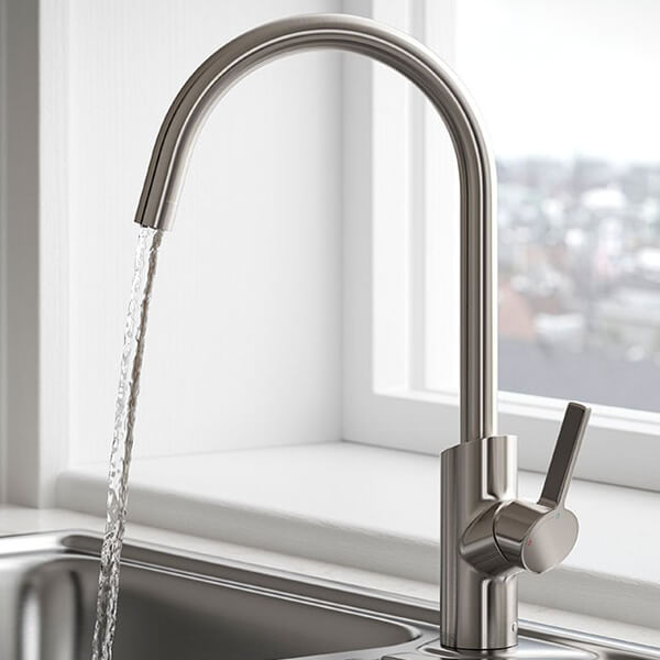Alternate image of Bristan Maple Easyfit Kitchen Sink Mixer Tap with Swan Neck Swivel Spout - Flat Handle