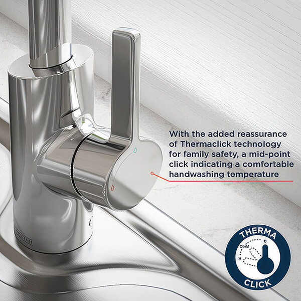 Alternate image of Bristan Maple Easyfit Kitchen Sink Mixer Tap with Swan Neck Swivel Spout - Flat Handle
