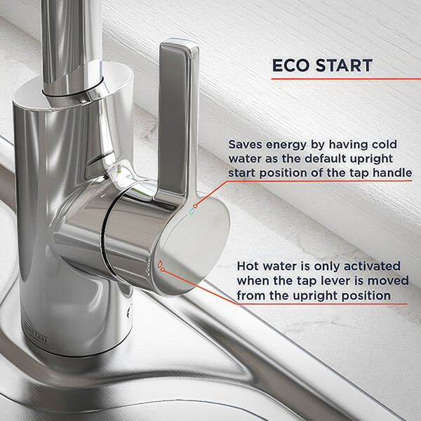 Alternate image of Bristan Maple Easyfit Kitchen Sink Mixer Tap with Swan Neck Swivel Spout - Flat Handle