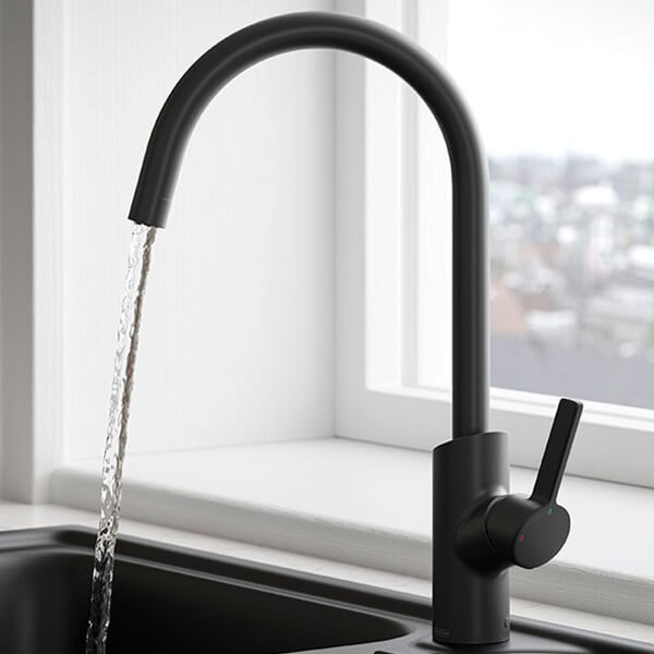 Alternate image of Bristan Maple Easyfit Kitchen Sink Mixer Tap with Swan Neck Swivel Spout - Flat Handle