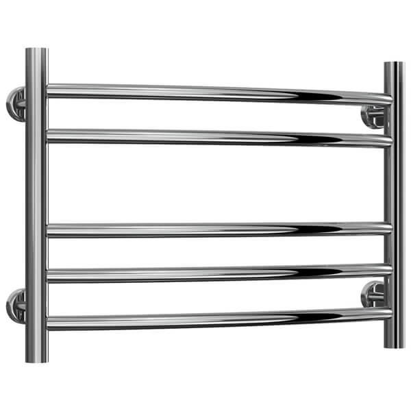 Reina Eos Curved Towel Rail with Brackets 600mm Wide - Polished Stainless Steel