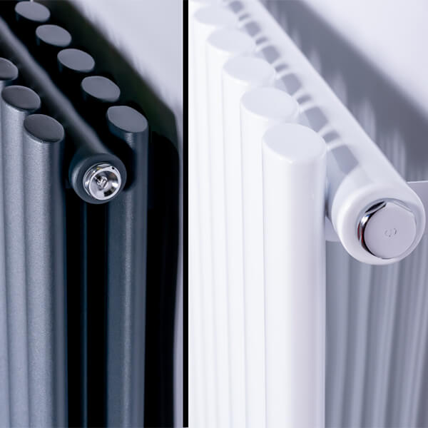 Additional image of Dq Heating Cove Vertical Steel Column Style Designer Radiator - Single or Double Panel