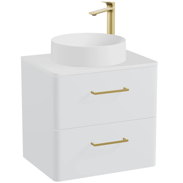 Vado Cameo Wall Hung Contemporary Countertop Vanity Unit 550mm High - Two Drawer