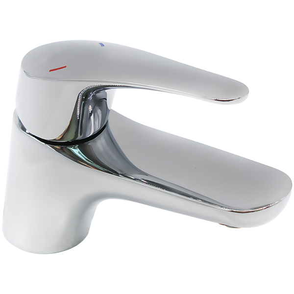 Lecico Ashby Monobloc Mini Chrome Basin Mixer Tap - Ergonomic Lever Handle - Deck Mounted