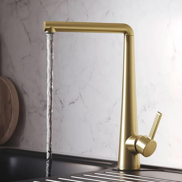 Alternate image of Bristan Pine Easyfit L-Shaped Kitchen Sink Mixer Tap with Swivel Spout - Flat Handle