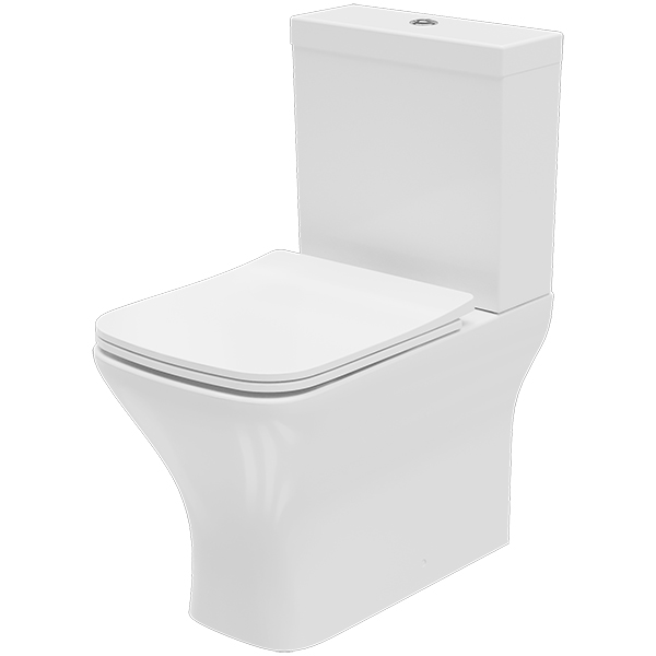 Lecico Shani Rimless Square Closed Back Close Coupled WC Pan with Cistern