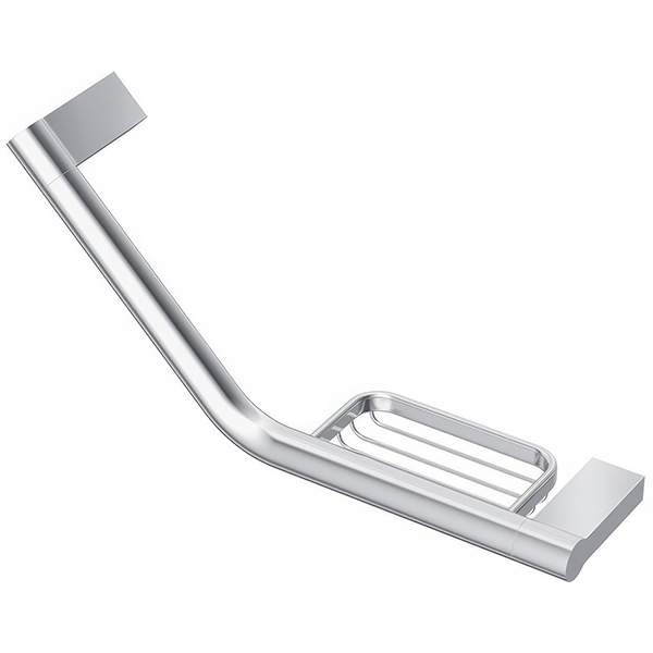 Ideal Standard Concept Chrome Grab Rail With Soap Basket - 455 x 215mm