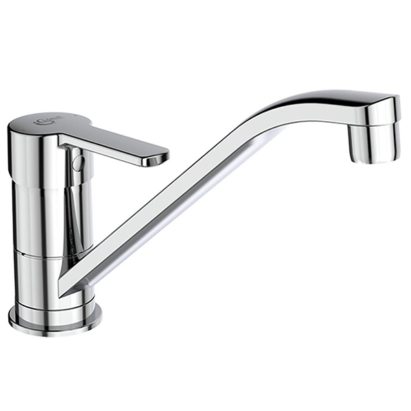 Ideal Standard Calista Ergonomic Chrome Kitchen Sink Mixer Tap with Swivel Spout - Flat Handle