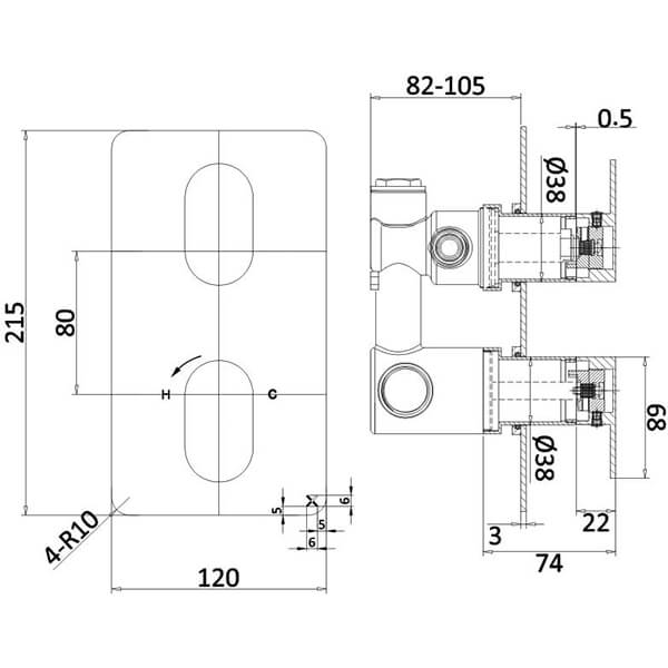 Technical drawing QS-V114529 / DR1000RC