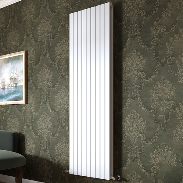Hudson Reed Sloane Vertical Flat Radiator - Steel - Double Panel