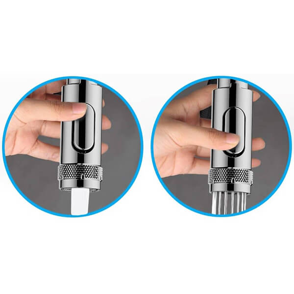 Alternate image of Clearwater Pioneer Pull-Out Kitchen Mixer Tap with U-Shaped Swivel Spout - Flat Handle