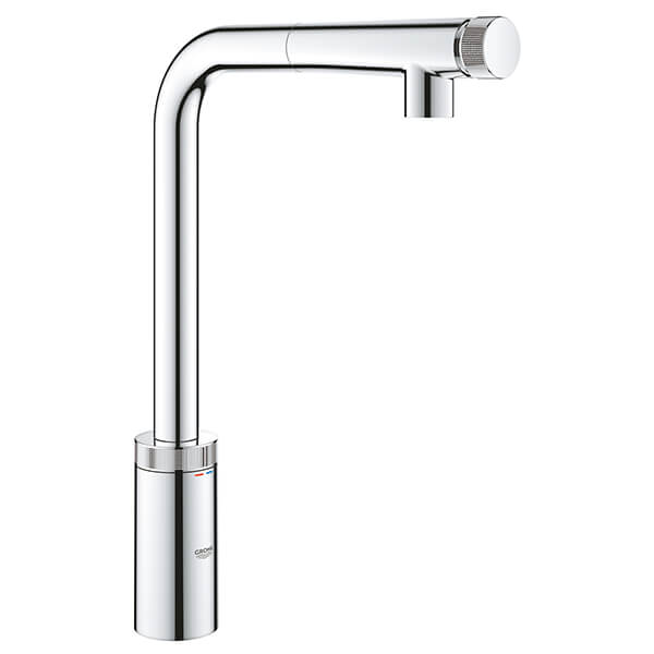 Grohe Minta SmartControl L-Shaped Pull-Out Kitchen Sink Mixer Tap with Swivel Spout