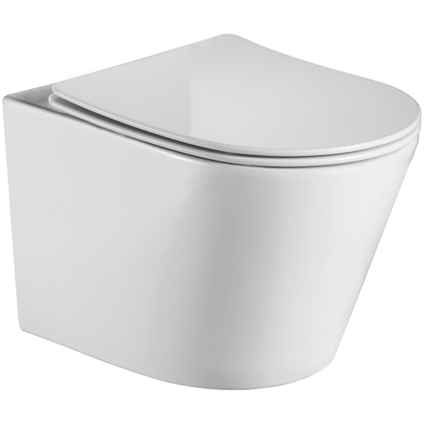 Lecico Layla Smooth Rimless Wall Hung WC Pan with Soft Close Seat
