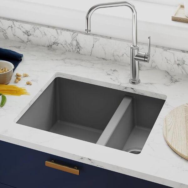 Alternate image of Clearwater Siena Quarsil Granite Kitchen Sink with Waste 555 x 460mm - 1.5 Bowl