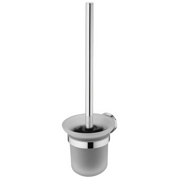 Ideal Standard IOM Chrome Toilet Brush With Frosted Glass And Holder