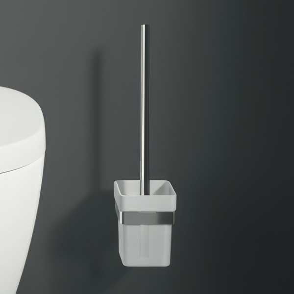Alternate image of Ideal Standard IOM Chrome Toilet Brush With Frosted Glass And Holder