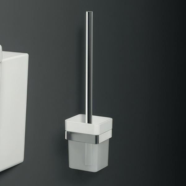 Alternate image of Ideal Standard IOM Chrome Toilet Brush With Frosted Glass And Holder