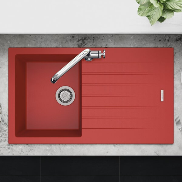 Alternate image of Clearwater Tivoli Granite Inset Kitchen Sink with Drainer and Waste - One Bowl